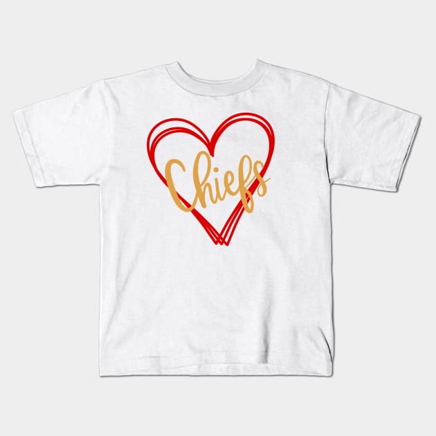 Chiefs Love Kids T-Shirt by Pink Anchor Digital